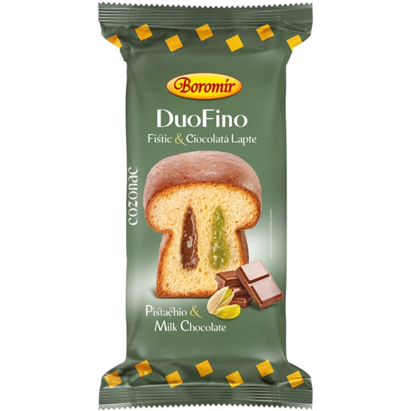 Cozonac DuoFino cu fistic, ciocolata și lapte